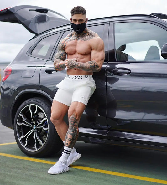 Men's Fitness Bodybuilding Shorts | Summer Gym Workout Male Breathable Quick Dry Sportswear | Jogger Beach Short Pants