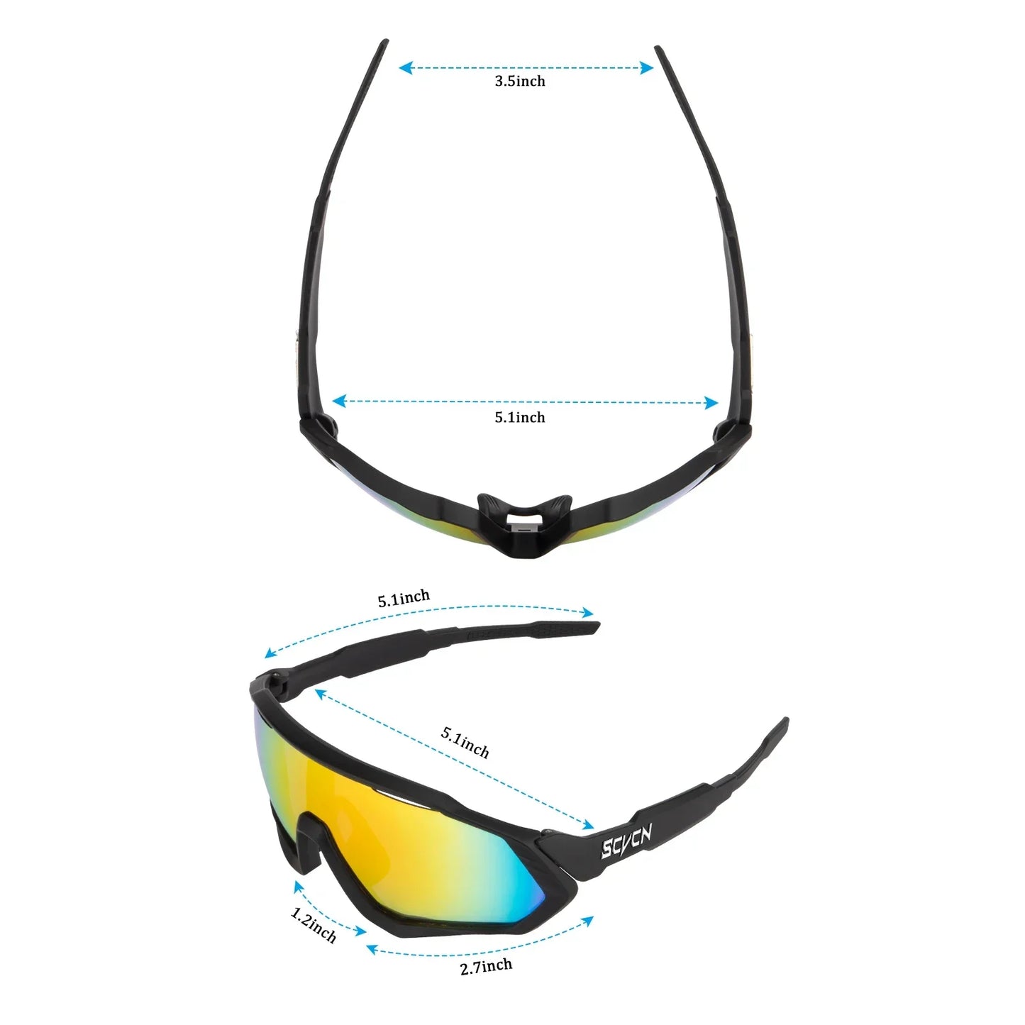 SCVCN UV400 Photochromic MTB Road Running Sunglasses | Sports Cycling Glasses Bicycle Eyewear | Mountain Bike Goggles