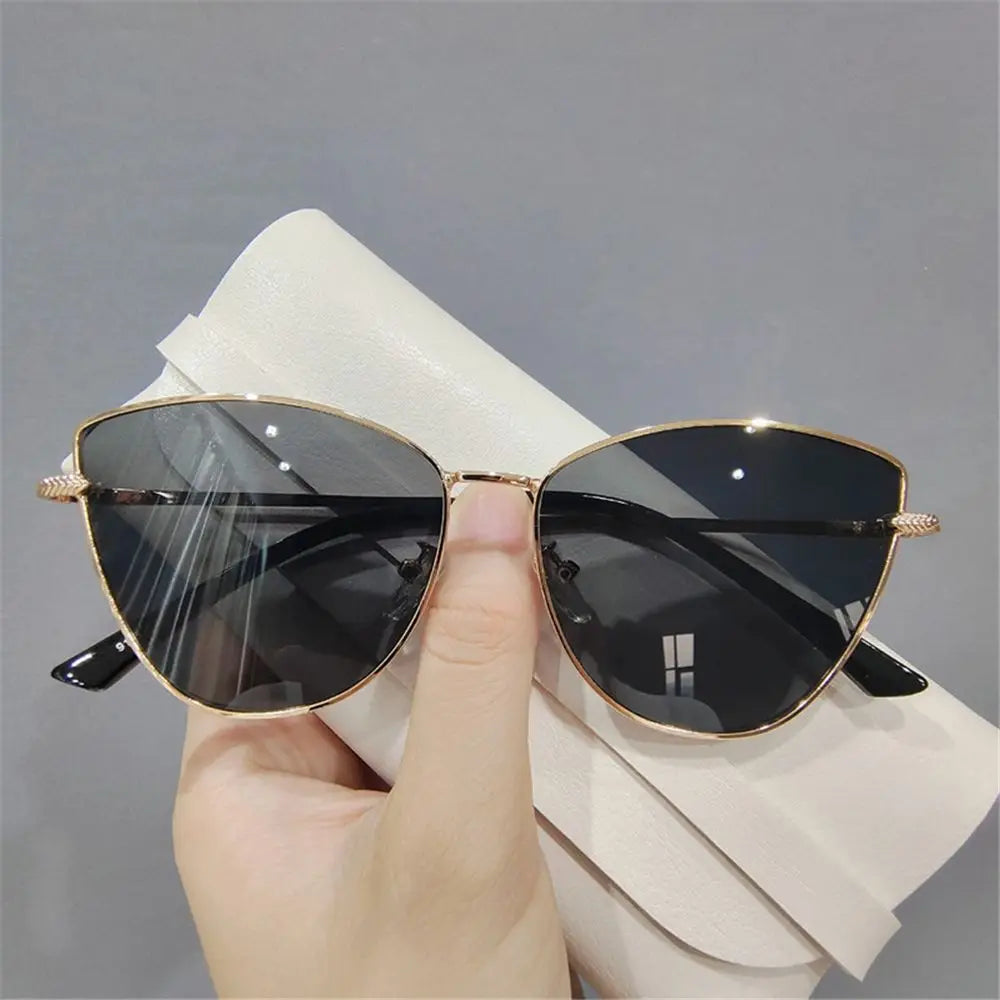 Vintage Cat Eye Sunglasses | Hot Fashion Women Trending Metal Frame Eyewear | Popular Shades for Lady