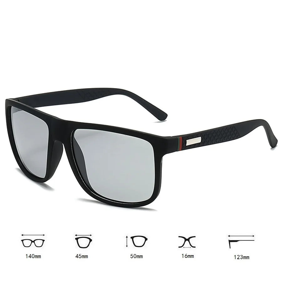 Fashion Photochromic Polarized Sunglasses | Men Women Vintage Square Sun Glasses | Brand Designer Driving Fishing UV400 Eyewear | Alo Trendy