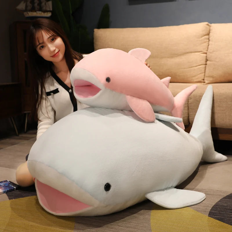 Creative Giant Whale Plush Toys | Cute Soft Lying Shark Pillow Sleeping Cushion Stuffed Animal Dolls for Children Kids | 55/70/120cm | Alo Trendy