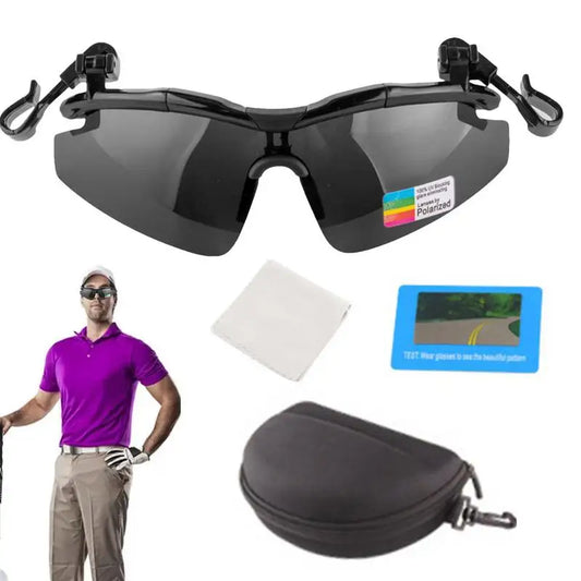 Outdoor Polarized Fishing Glasses | Hat Visors Sport Clips Caps | Clip-On Sunglasses for Biking, Hiking, Golf