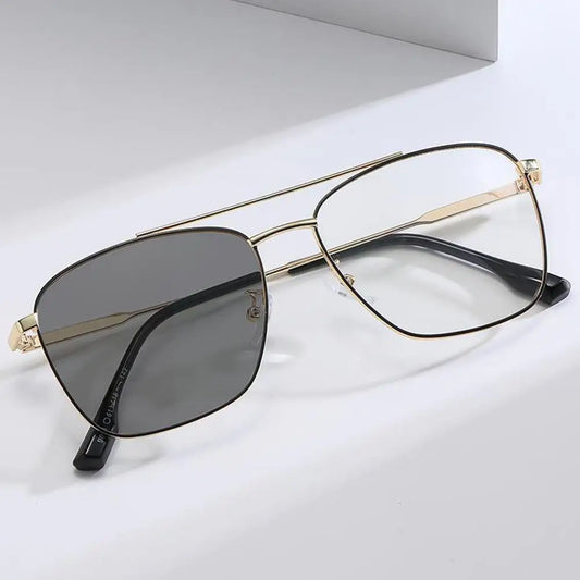 Fashion Photochromic Square Frame Glasses | Anti Blue Light Vintage Eyewear | Women Men Computer Change Sunglasses | Alo Trendy