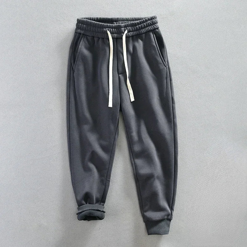 Winter New Casual Velvet Pants for Men | Cotton Drawstring Sweatpants with Large Pockets | Streetwear Sports Trousers