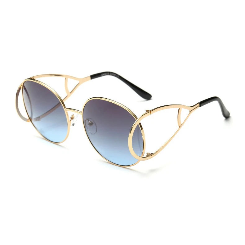 Luxury Fashion Sunglasses Women Round | New Brand Designer Unique Lady Female Sun Glasses | Frame Clear Optics