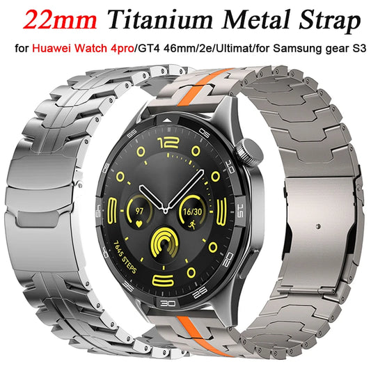 22mm Titanium Band for Huawei Watch GT 4 46mm | 3 Pro Strap for Amazfit Balance GTR 47mm | Band for Samsung Galaxy Gear S3 45mm | Alo Trendy