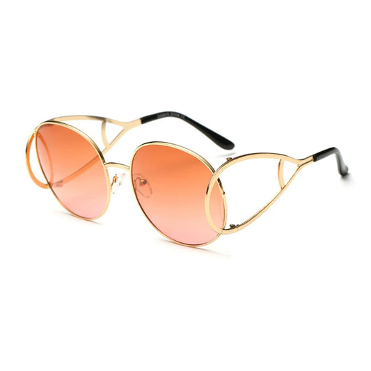 Luxury Fashion Sunglasses Women Round | New Brand Designer Unique Lady Female Sun Glasses | Frame Clear Optics