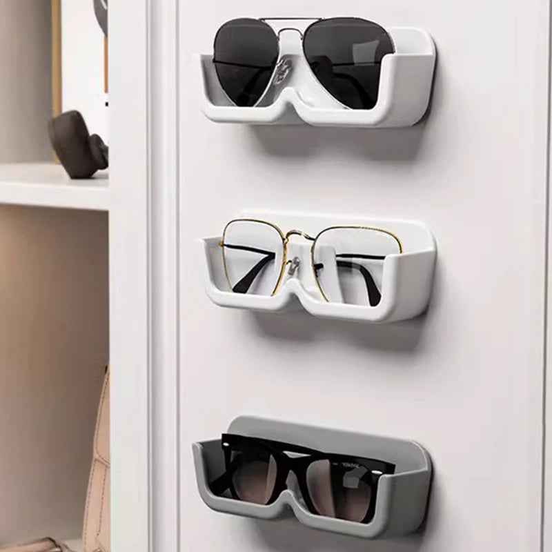 Wall Mounted Sunglasses Organizer Box Cabinet Glasses Storage Box Self Adhesive Eyeglasses Storage Case Jewelry Lenses Organizer