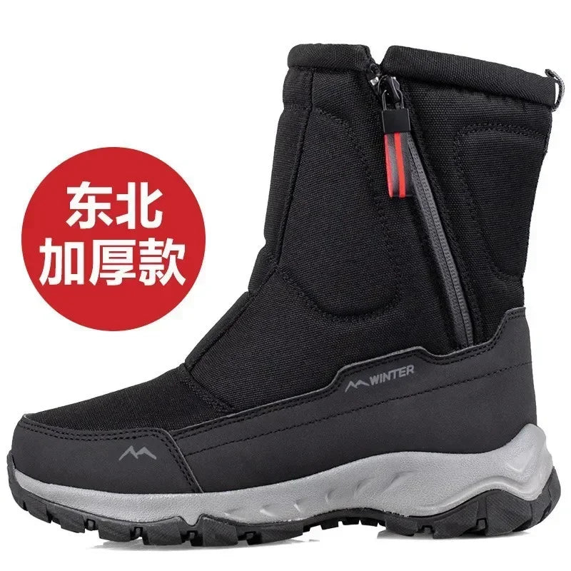 Waterproof High Top Snow Boots | Men & Women Ankle Winter Boots with Plush Lining | Non-Slip Outdoor Platform Shoes