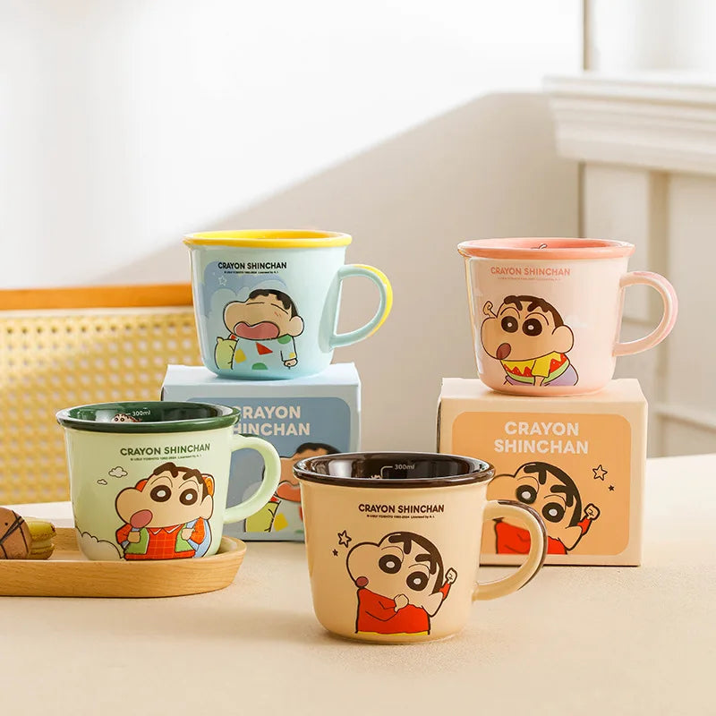 340ml Kawaii Crayon Shin-Chan Ceramic Cup Cartoon Student Breakfast Oatmeal Milk Mug Cute Water Drink Cups Toys Girls Gifts | Alo Trendy