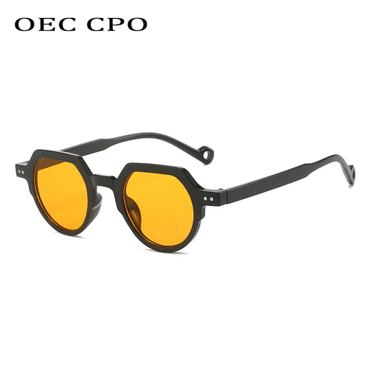 Vintage Square Sunglasses Women 2024 | Luxury Brand Fashion Rivet Small Frame Sun Glasses | Female Classic Orange Eyewear UV400 | Alo Trendy