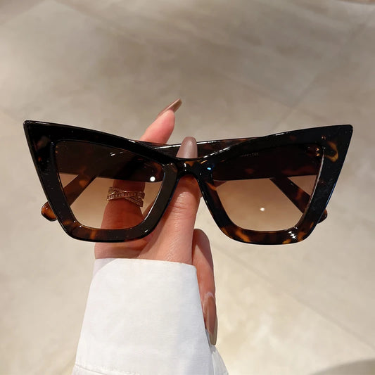 Vintage Cat Eye Sunglasses | Fashion Oversized Butterfly Shape Shades | Luxury Brand Design Sun Glasses