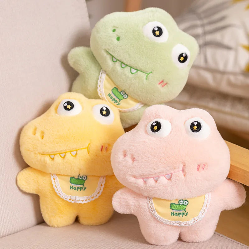 Tri-Color Dopamine Little Cuddly Crocodile Plushie Stuffed Plush Toy for Girls | Soft and Huggable Green, Pink, and Blue Crocodile | Alo Trendy