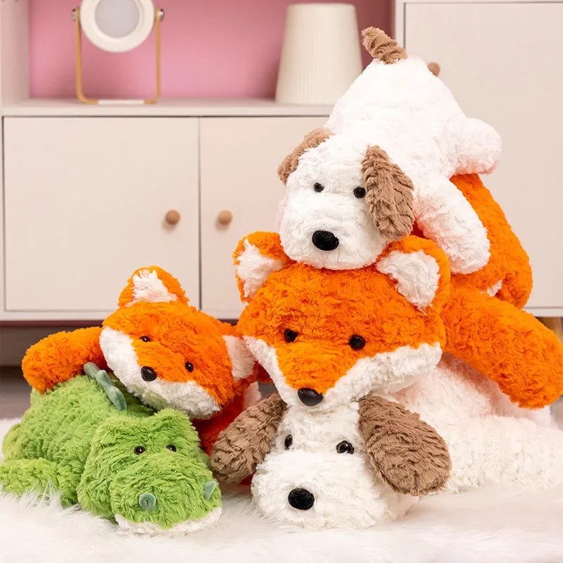 Lying Embrace Little Dogs Crocodiles Foxes Soft Stuffed Plush Toy | Adorable Decor for Girls' Sleeping Room | Alo Trendy