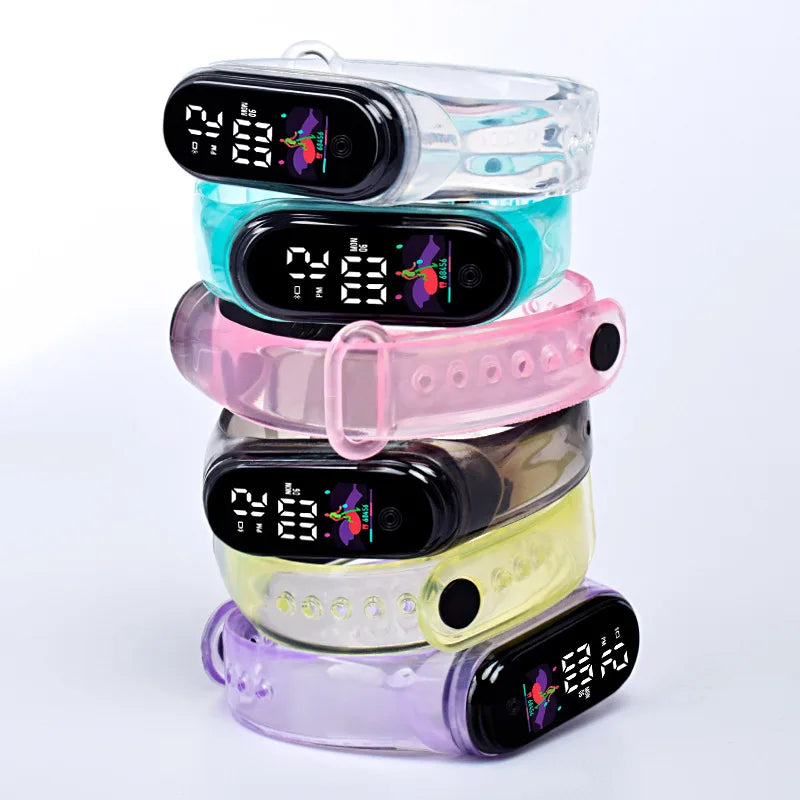 Candy Color Transparent Kids Watches for Boys and Girls | Sports Silicone LED Digital Watch | Fashion Bracelet Birthday Gift