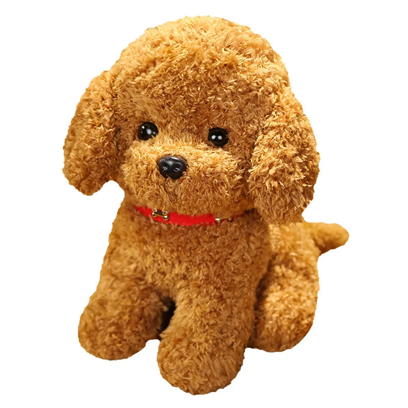 New Lovely Curly Hair Teddy Dog Plush Toys | Wears Collar Head Flower | Teddy Dolls Stuffed Soft Toy | Perfect Kids Birthday Gifts