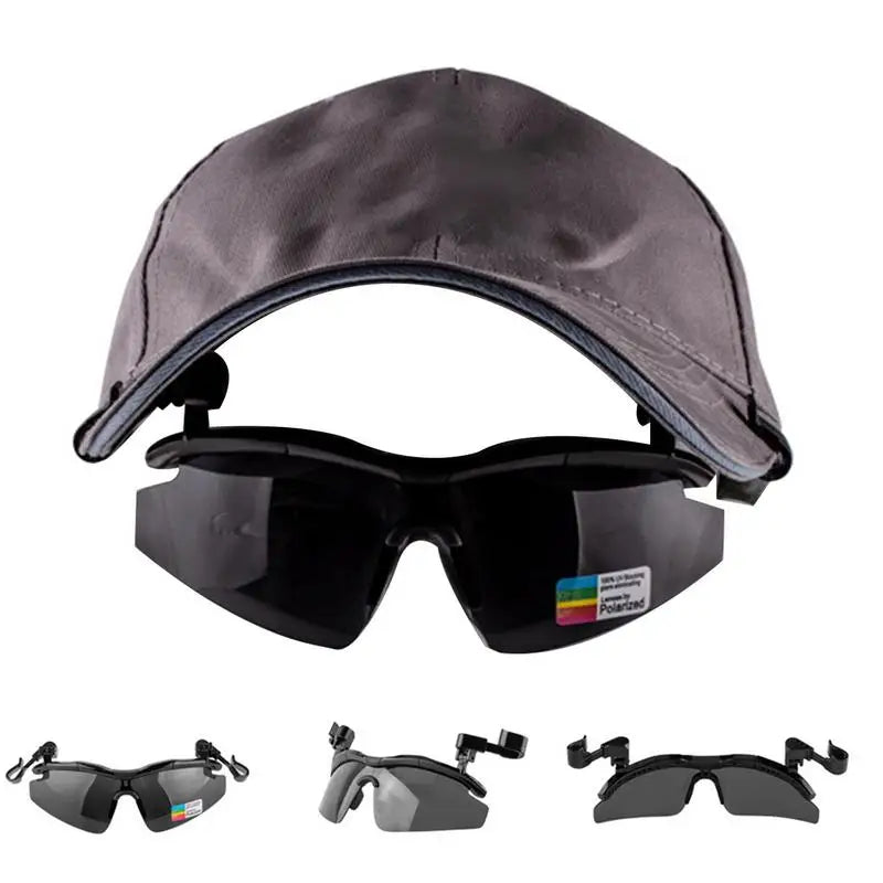 Outdoor Polarized Fishing Glasses | Hat Visors Sport Clips Caps | Clip-On Sunglasses for Biking, Hiking, Golf