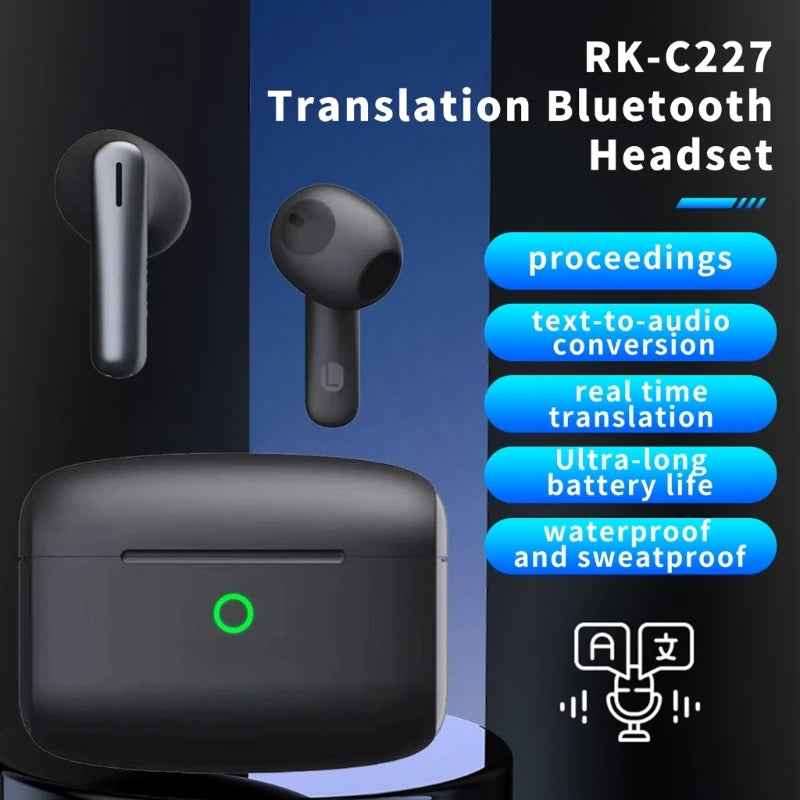 Language Translator Earbuds | Online Voice Translator for 32 Languages | Bluetooth-Compatible Travel Translator Device