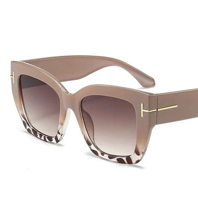 Brand Square Sunglasses for Women | Fashion Trends Luxury Designer Cat Eye Oversized Sunglasses | Female Gradient Eyewear