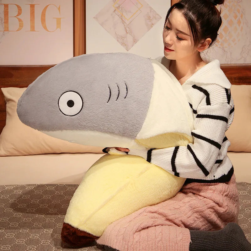 New Kawaii Transform Shark Banana Plush Toy Stuffed CuteShark Doll Animal Pillow Soft Cartoon Cushion Kid Christmas Gift | Alo Trendy