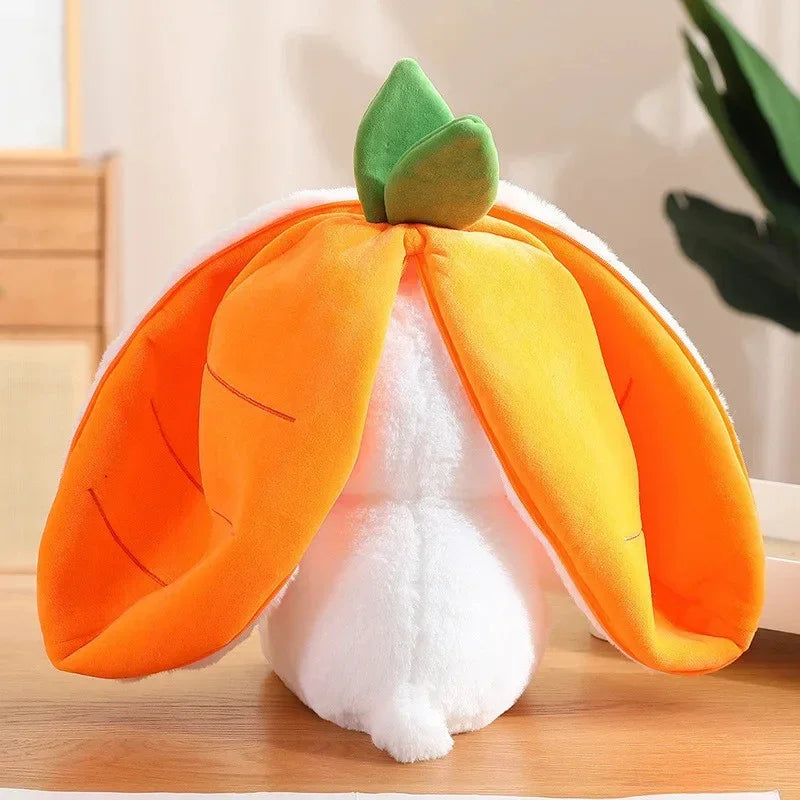 New Hot Selling 23/28/35cm Cute Strawberry Rabbit Carrot Soft Doll Plush Pillow Toys | Creative Bag Transform Baby Toy | Adorable and Comfortable