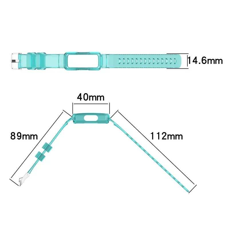 Clear Straps for Fitbit Ace 2 3 Bands | Silicone Bracelet for Fitbit Luxe, Inspire 2, Inspire HR Smartwatch | Crystal Sport Correa