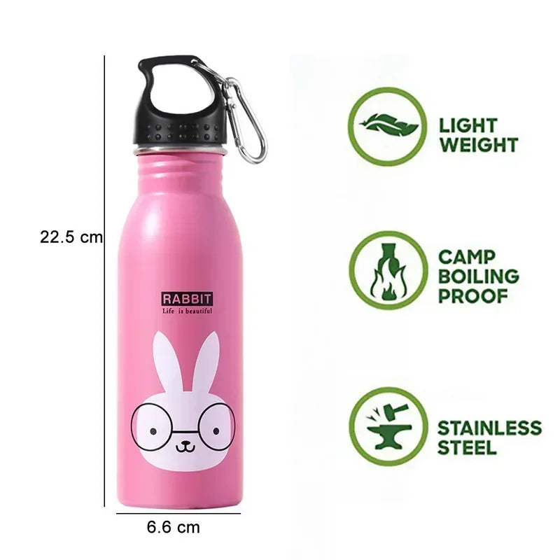 Stainless Steel Portable Cycling Camping Bottle Kettle Water Bottles for Kids | Kawaii Drinkware Sport Bottle Cold Water Bottle | Alo Trendy