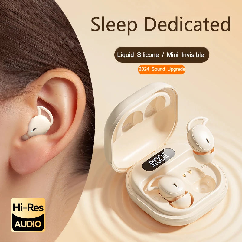 New Wireless Sleep Dedicated Bluetooth 5.4 In-ear Earphones | Mini Digital Display Screen | Noise Cancellation | Breathing Light