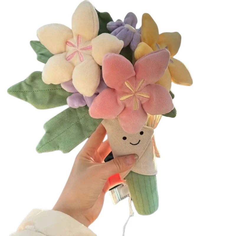 Jellycat Fun Bouquet Holding Flower Doll | Adorable Plush Doll Girl Gift for Valentine's Day & Wedding | Soft, Cuddly Flower Holding Plush Toy