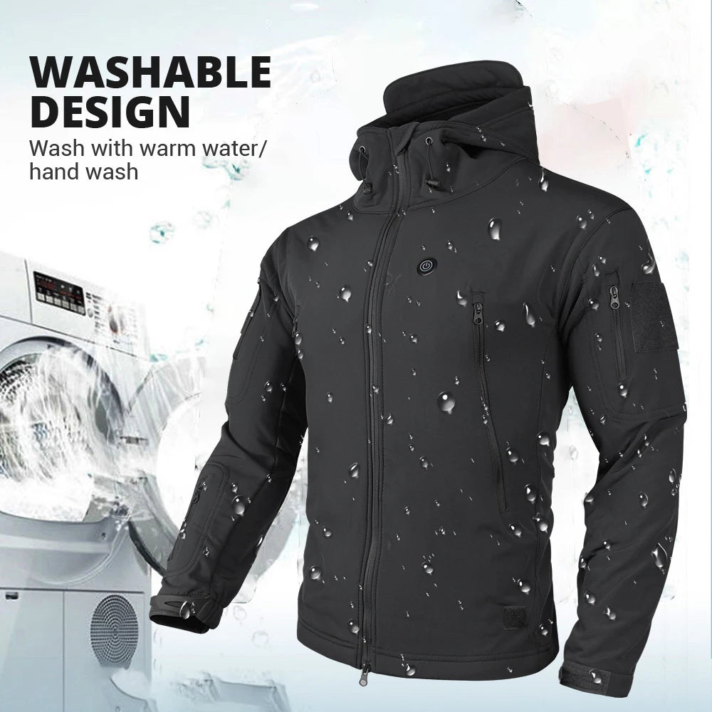 Winter Heated Jacket | 7 Zone USB Electric Heating Jacket for Men and Women | Warm Thermal Coat for Camping, Hiking, and Outdoor Activities