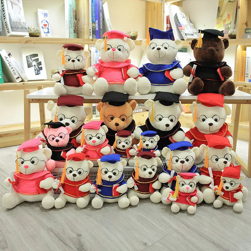 Adorable 18cm Graduate Dr. Bear Plush Toy | Cute Stuffed Teddy Bear for Graduation | Funny Kawaii Toy Gift & Home Decor