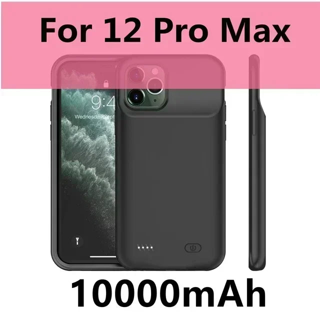 10000mAh Battery Charger Case for iPhone 14 Plus/15 Pro/12 Pro Max/11 Pro/X/XS/XR/XS Max/6/6S/7/8 Plus | High-Capacity Power Bank Case