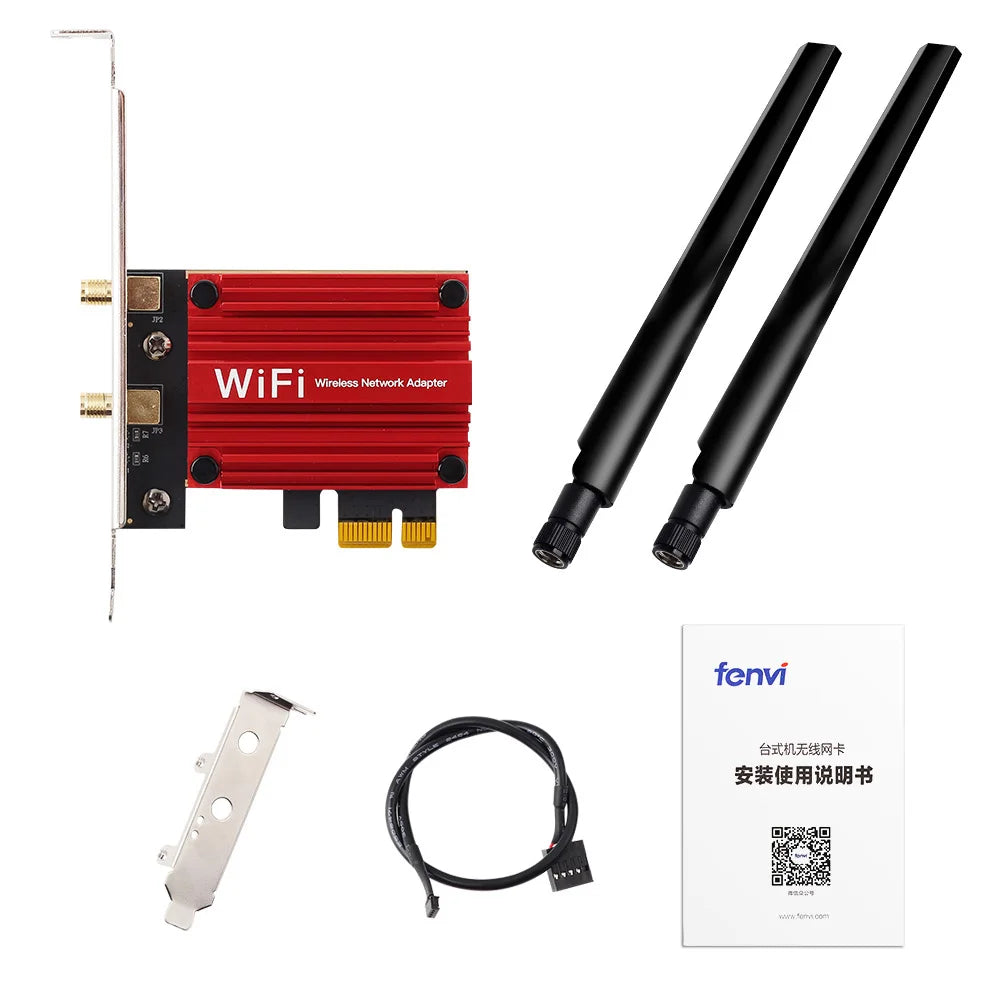 WiFi 6E 5400Mbps PCIe Wifi Adapter AX210 Wireless Network Card AXE3000 BT5.3 2.4/5/6GHz 5374Mbps MU-MIMO 802.11ax For Win 10/11