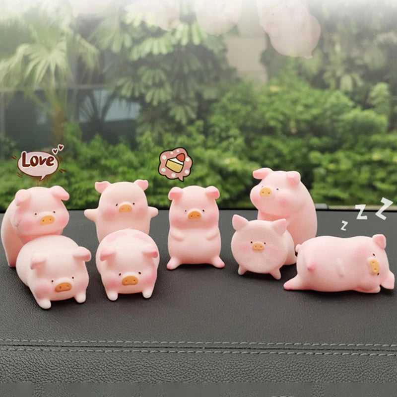 Cute Cartoon Bauble Pig Kawaii Toy | Piggy Little Pigs Mini Model Car Desktop Ornament Living Room Decoration Birthday Gift