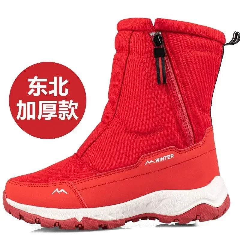 Waterproof High Top Snow Boots | Men & Women Ankle Winter Boots with Plush Lining | Non-Slip Outdoor Platform Shoes