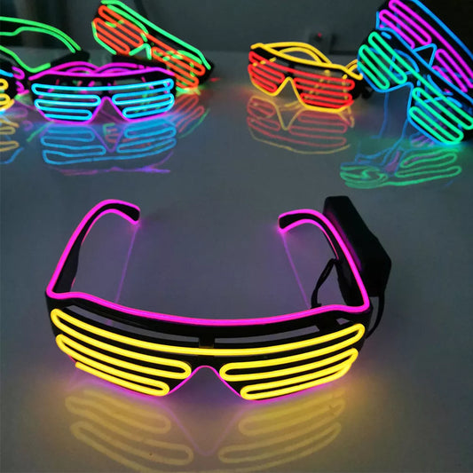 Glowing Glasses LED Gafas | Luminous Neon Christmas Glow Sunglasses | Flashing Light Glass for Party Supplies and Costumes