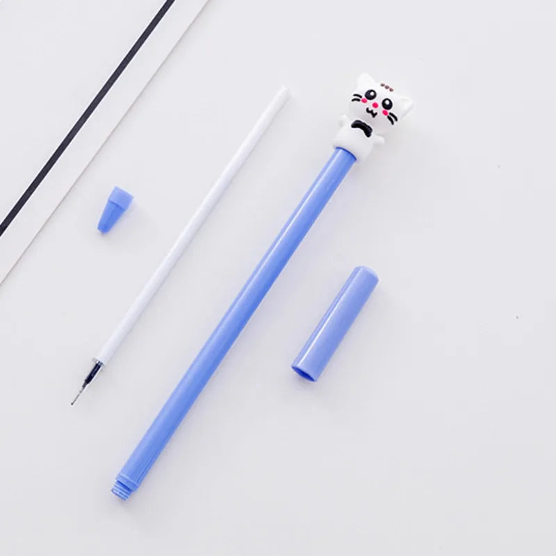 4 Piece Cartoon Kawaii School Supply Office Stationery Gel Pen Handles | Creative Cute Gift Meng Cat Lovely | Alo Trendy