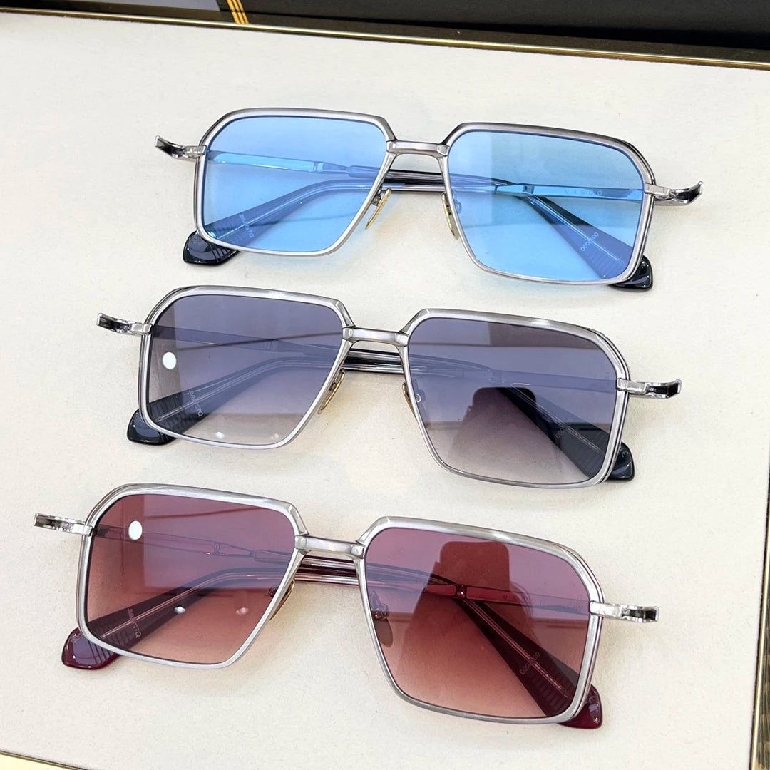 Fashionable Light Luxury High End Metal Style Vacation Square Gradient Sunglasses for Men and Women | Party Ready | Alo Trendy