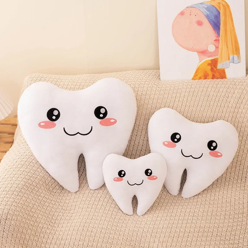 20-40CM Lovely Simulation Tooth Plush Toys | Cute White Teeth Stuffed Soft Pillow | Funny Sofa Cushion Decor Gift For Children Kids | Alo Trendy