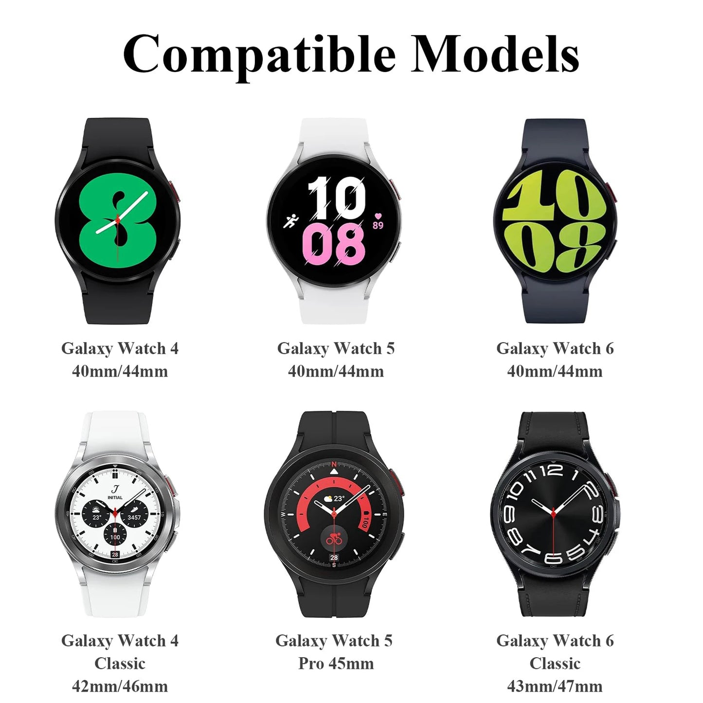 Genuine Leather+Silicone Strap for Samsung Galaxy Watch 6 5 4 | 44mm 40mm 20 Bracelet Galaxy Watch 6 4 Classic | 47mm 46mm 43mm 42mm | Alo Trendy