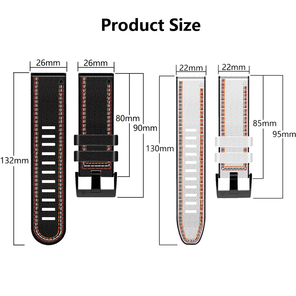 22 26MM Leather+Silicone Watch Band Straps For Garmin Fenix 7X 7 6X 6 Pro 5X 5 Epix Gen 2 Smartwatch Easyfit Wristbands Bracelet