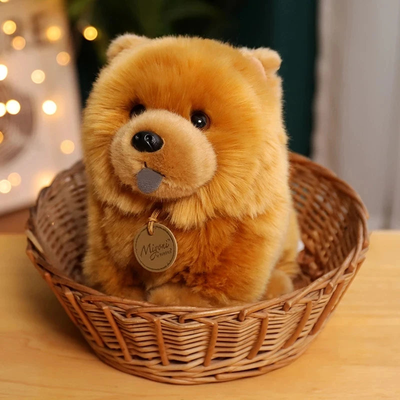 1pc 30cm Kawaii Fluffy Chow Chow Plush Toy | Cute Lifelike Puppy Dog Doll Soft Toys | Birthday Gifts For Boy Girls | Alo Trendy